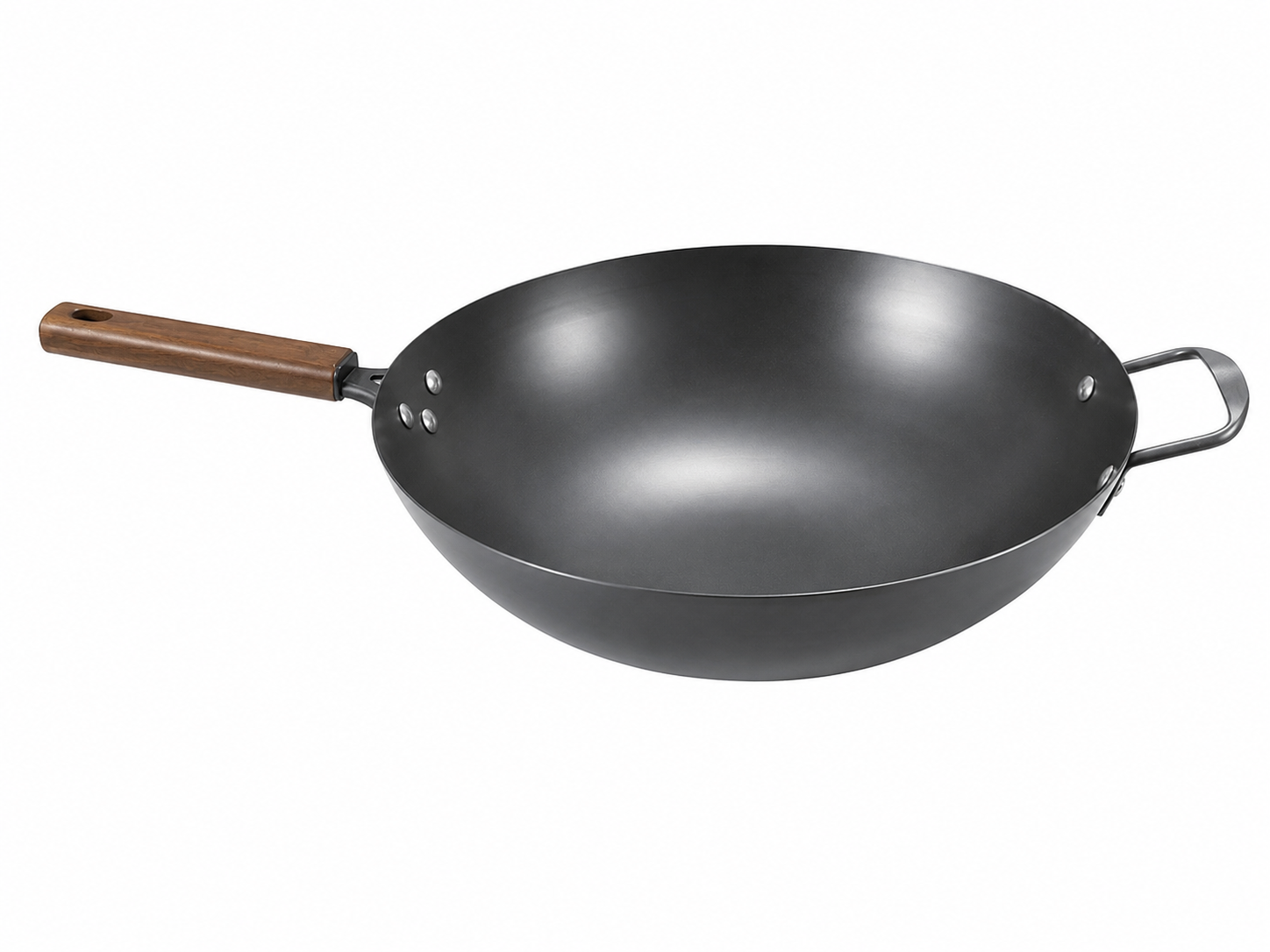 Carbon Steel Wok with wooden handle